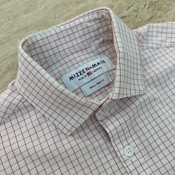 Mizzen+Main Shirts Mens Mizzenmain Check Slim Stretch Dress Shirt